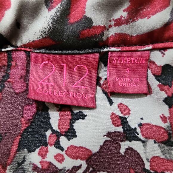 212 Collection Ruffled Red and Black Floral Tank/Blouse Size SM Dark Romantic - Picture 6 of 9